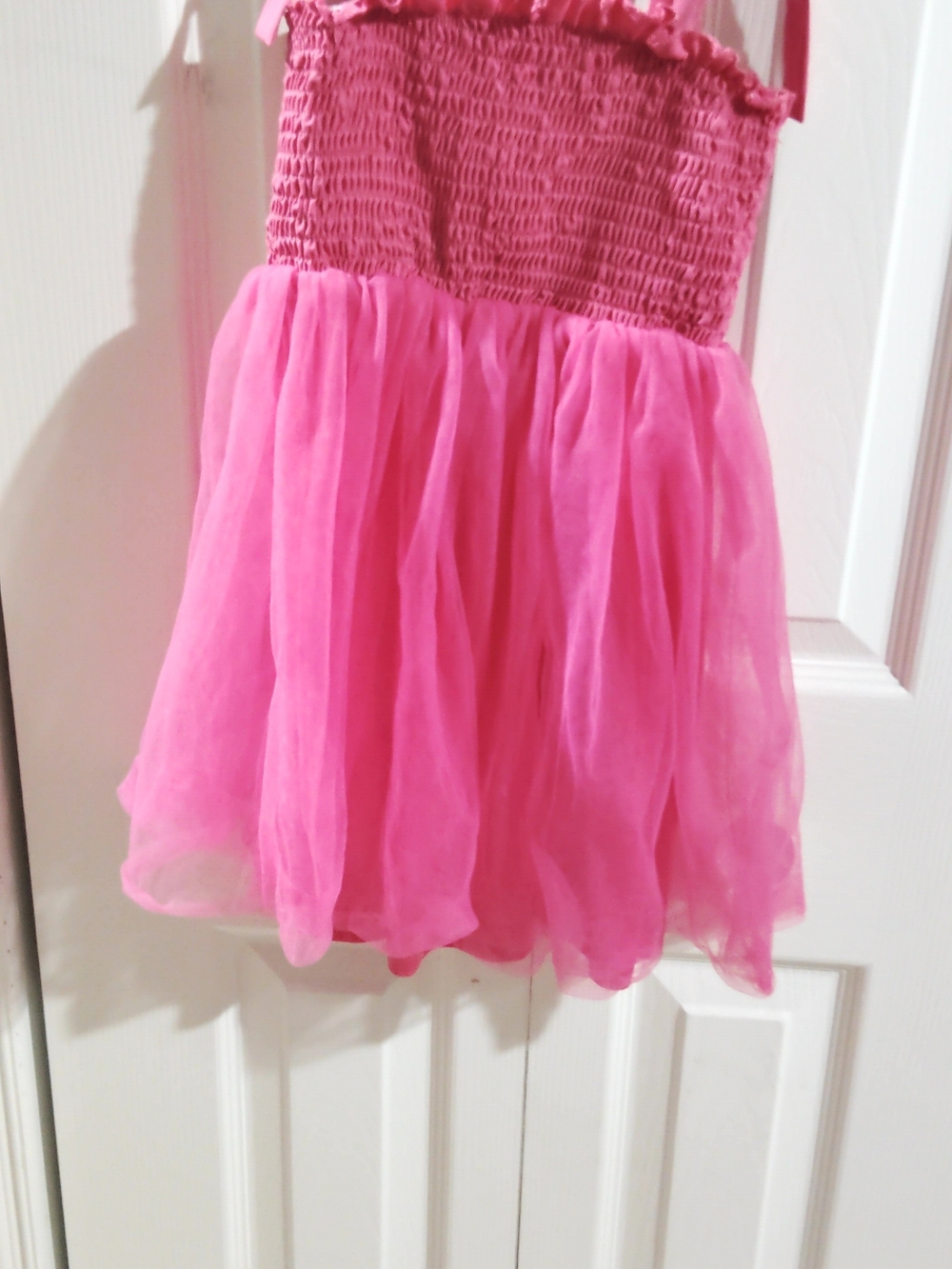 Girls' Pink Smocked Tulle Party Dress